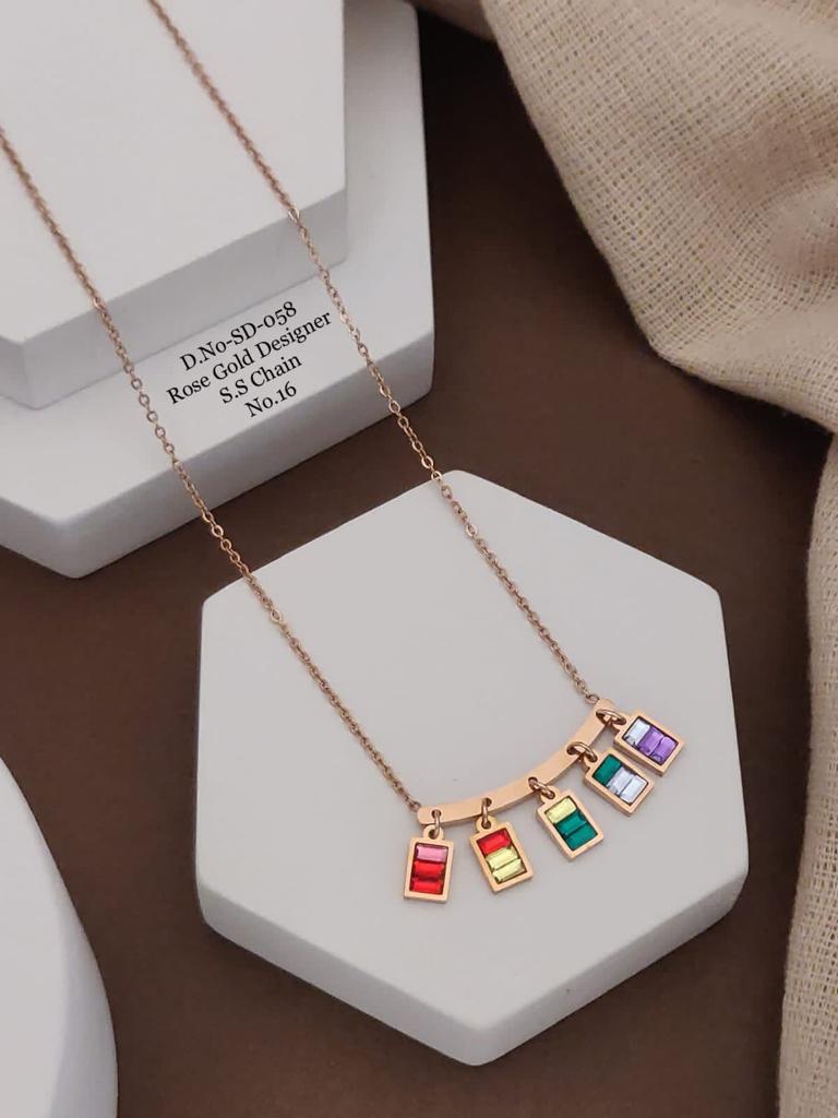 Rose Gold And Silver Designer Chain Catalog
